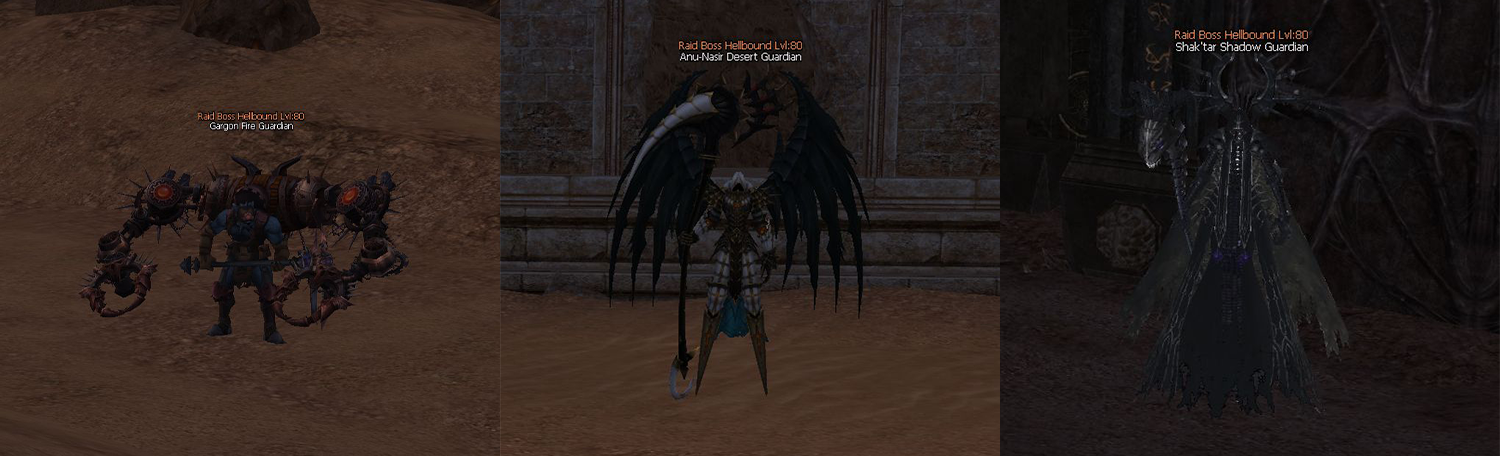 Gargon, Anu-Nasir and Shak'tar raid bosses